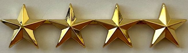 4 STAR COLLAR PINS - 5/8" TALL - SOLD IN PAIRS.